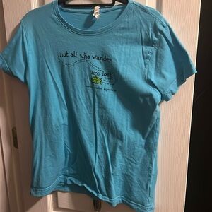 Ladies L - Light blue shirt from NC aquarium